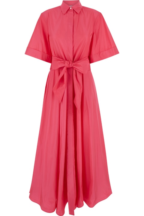 ウィメンズ Sara Rokaのワンピース＆ドレス Sara Roka Pink Chemisier Long Dress In Techno Fabric Woman