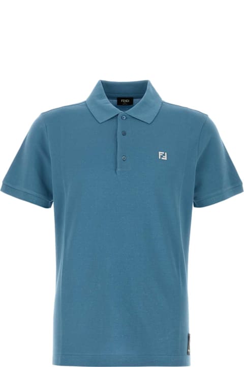 Topwear for Men Fendi Air Force Blue Piquet Polo Shirt