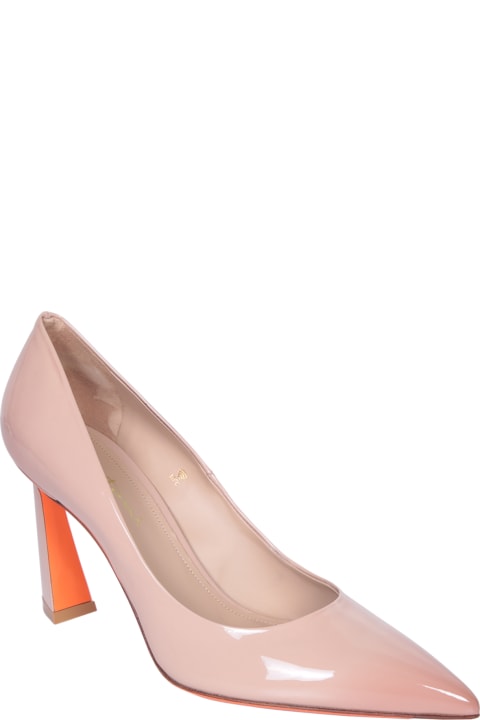 Santoni High-Heeled Shoes for Women Santoni Powder Pink Patent Pumps