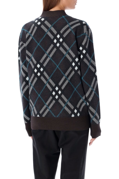 Burberry سترات لـ السيدات Burberry Checked Cardigan
