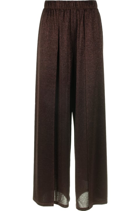 Marella Pants & Shorts for Women Marella High-waisted Trousers In Bronze Lurex