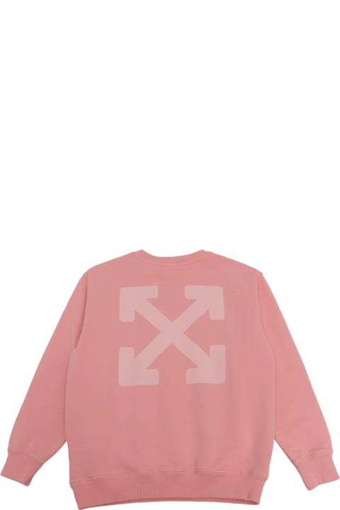 Off-White ملابس علوية لـ بنات Off-White Garment Dyed Crewneck Pink - Soft Pink