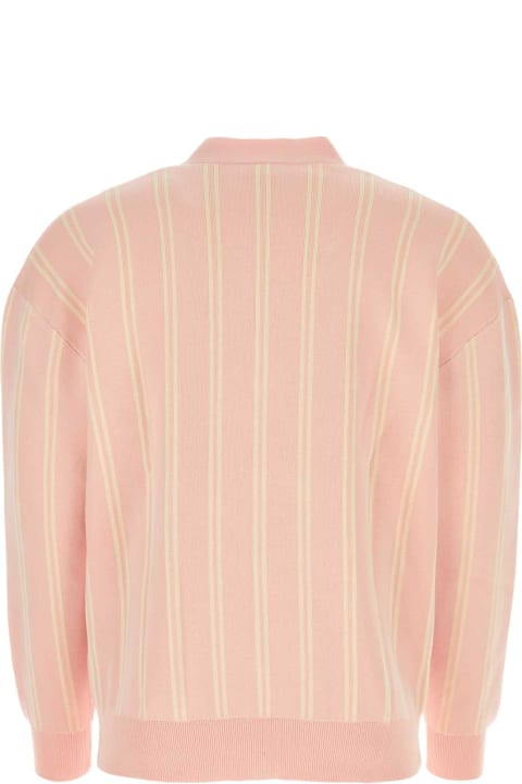 Drôle de Monsieur Sweaters for Men Drôle de Monsieur Pink Stretch Cotton Rayã© Cardigan