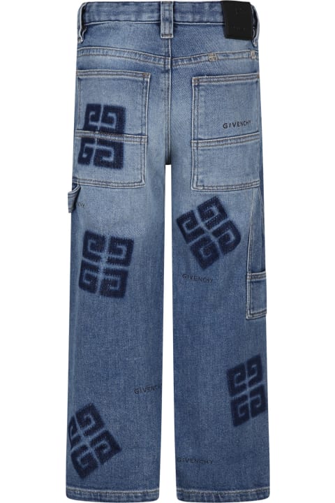 Givenchy Bottoms for Boys Givenchy Blue Jeans For Boy With Logo