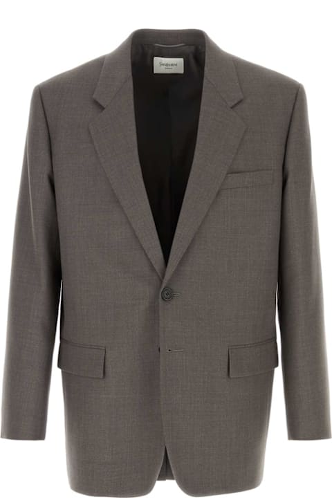 Saint Laurent Coats & Jackets for Men Saint Laurent Grey Wool Blazer