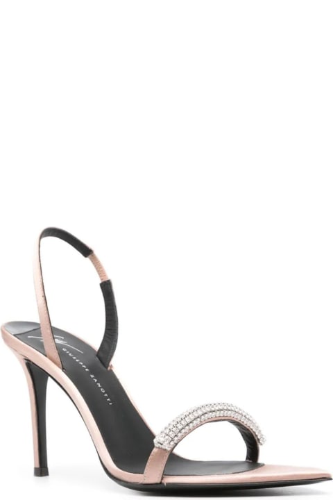 Giuseppe Zanotti Sandals for Women Giuseppe Zanotti Powder Pink Satin Slingback Sandals
