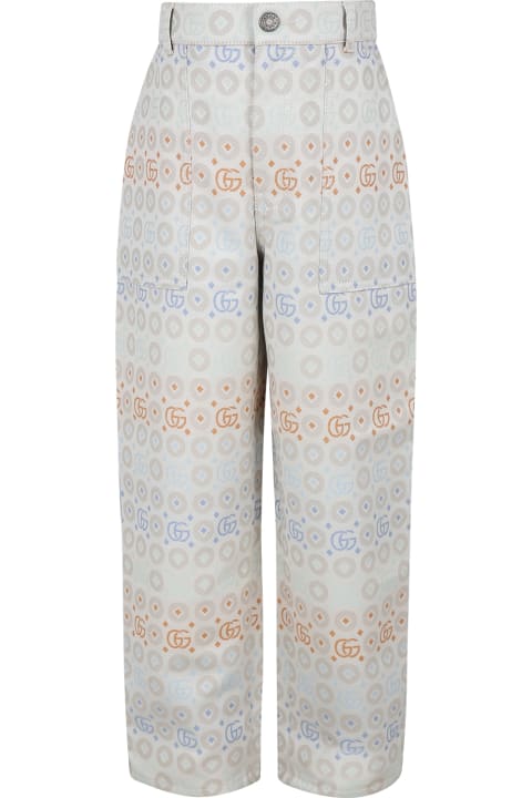Fashion for Men Gucci Ivory Trousers For Kids With Double G