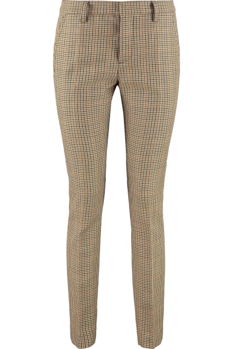 Sale for Women Dsquared2 Prince Of Wales Checked Virgin Wool Trousers