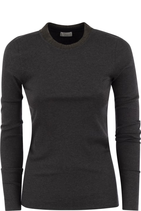 Fashion for Women Brunello Cucinelli Ribbed Stretch Cotton Jersey
