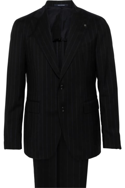 Tagliatore for Men Tagliatore Dark Blue Pinstriped Double-breasted Wool Suit