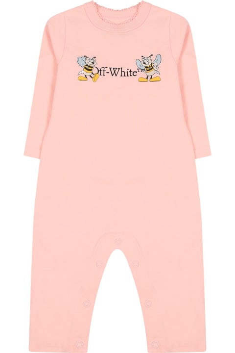 Bodysuits & Sets for Baby Boys Off-White Pink Set For Baby Boy