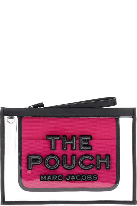 Marc Jacobs for Women Marc Jacobs 'the Clear Large Pouch' Fuchsia Pouch With Logo Print In Pvc Woman