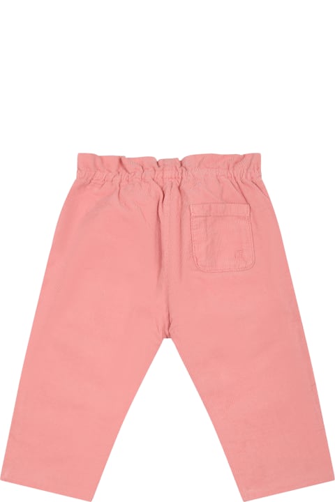 Bonpoint Kids Bonpoint Pink Trousers For Baby Girl With Cherries