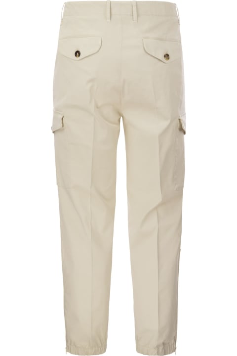 Brunello Cucinelli Clothing for Men Brunello Cucinelli Cotton Gabardine Trousers With Cargo Pockets