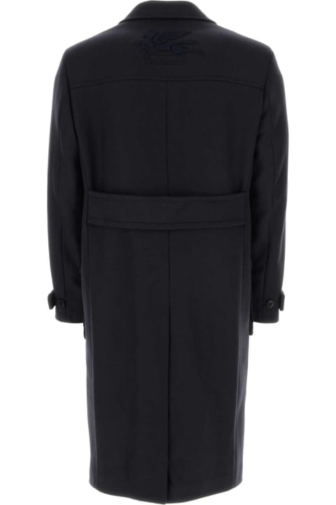Etro Coats & Jackets for Women Etro Dark Blue Wool Blend Coat