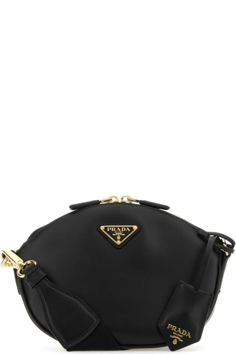 ウィメンズ Pradaのショルダーバッグ Prada Black Leather Crossbody Bag