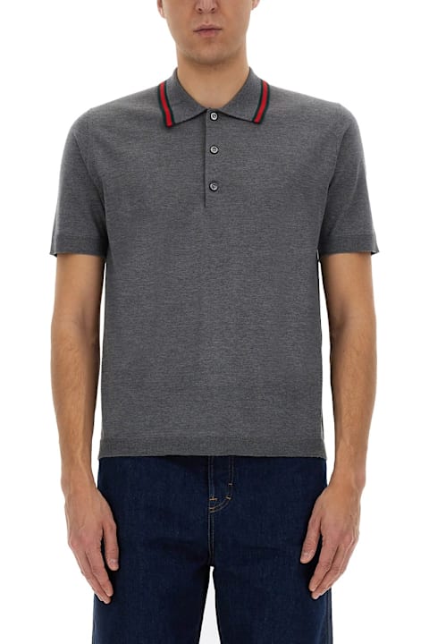 メンズ Gucciのトップス Gucci Polo Shirt With Web Pattern