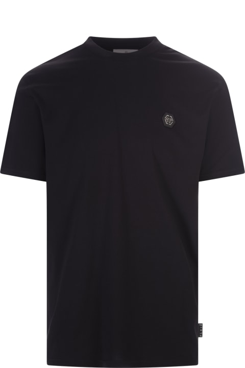 Philipp Plein Topwear for Men Philipp Plein Black Hexagon T-shirt