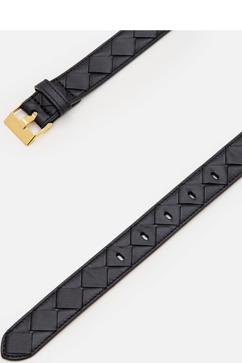 Accessories for Women Bottega Veneta Intreccio Leather Belt