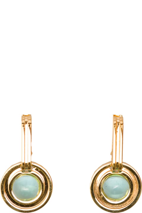 Sophia Gold Plated Brass Earrings With Stone Leda Madera Woman