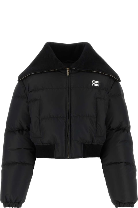 ウィメンズ Miu Miuのコート＆ジャケット Miu Miu Black Polyester Down Jacket