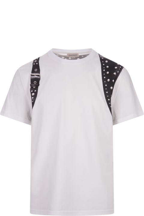 ウィメンズ新着アイテム Alexander McQueen Black And White Studded Harness T-shirt