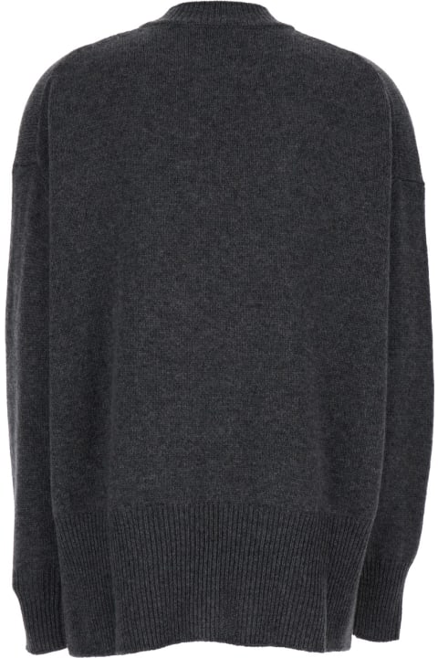 Jil Sander for Women Jil Sander Grey Ribbed Pullover In Cashmere Woman