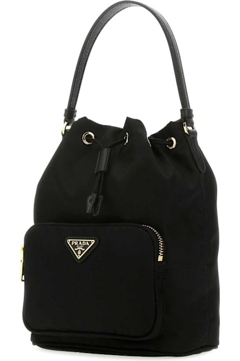 Prada Black Re-nylon Duet Bucket Bag
