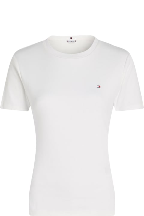 ウィメンズ Tommy Hilfigerのトップス Tommy Hilfiger White T-shirt With Mini Logo