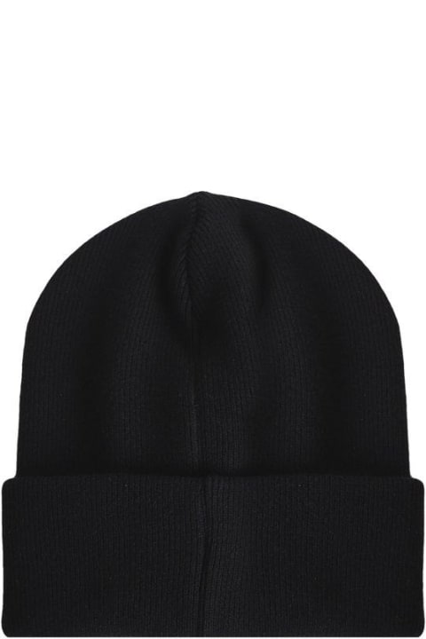 Hats for Men Dsquared2 Logo Patch Ribbed Beanie