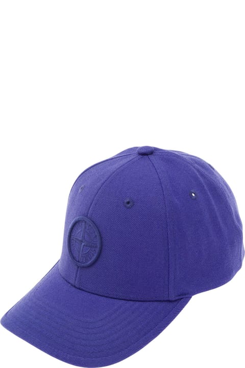 Accessories & Gifts for Boys Stone Island Junior Blue Baseball Cap With Tonal Logo Patch In Cotton Boy