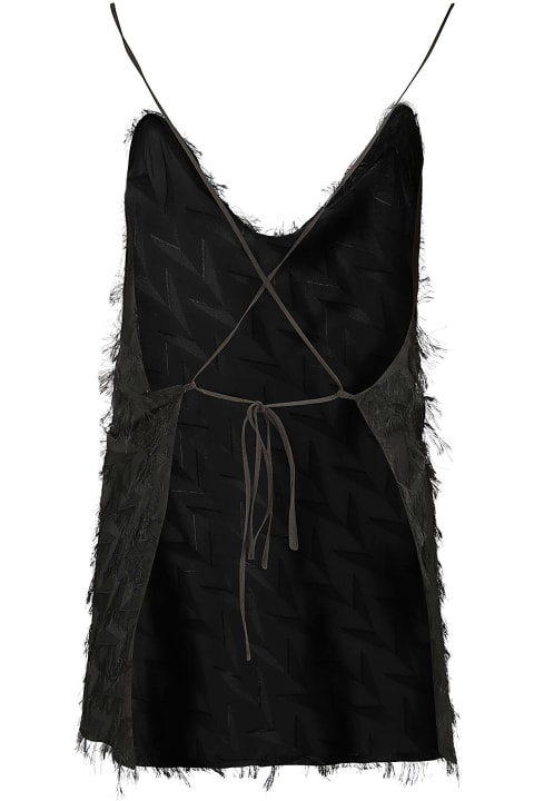 Fashion for Women MSGM Tassel Detail V-neck Sleeveless Short Dress
