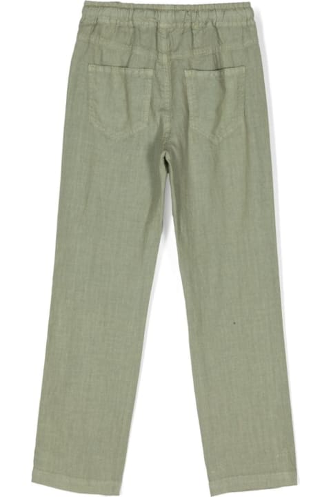 Il Gufo for Kids Il Gufo Sage Green Linen Trousers With Drawstring