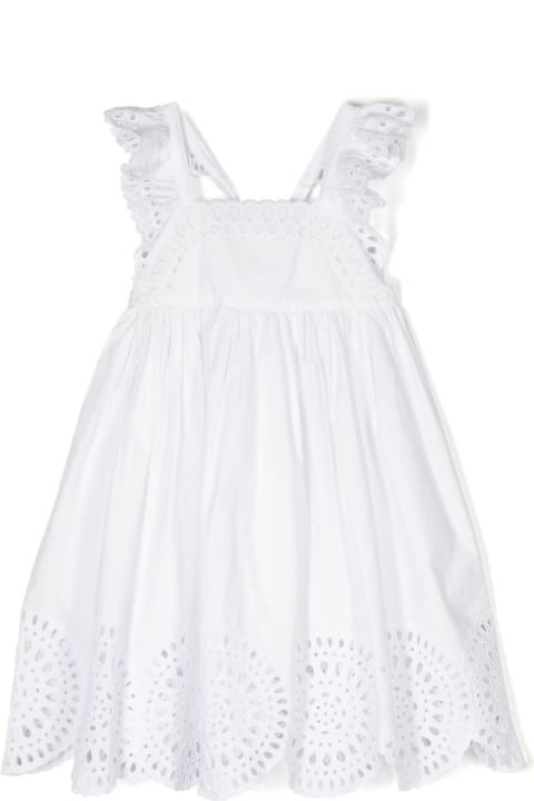 Dresses for Girls Stella McCartney Kids White Sangallo Sleeveless Dress