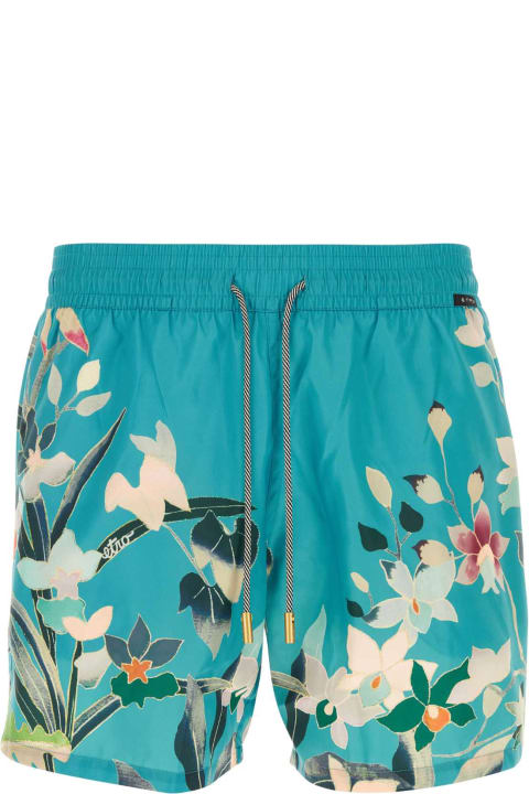 Swimwear for Men Etro Printed Satin Swimming Shorts