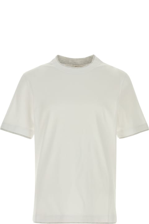 Burberry 'ryan In Cotone Bianca Con Finiture 'check' T-shirt Burberry 'ryan In Cotone Bianca Con Finiture 'check' T-shirt