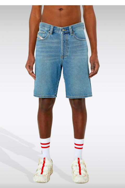 Fashion for Men Diesel 0dqaf Regular-short Light blue denim 5 pockets short - Regular Short
