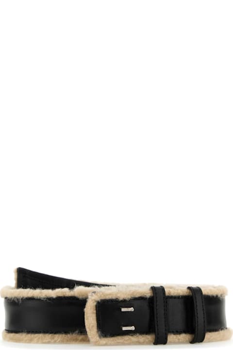 Dries Van Noten لـ Men Dries Van Noten Black Leather Belt