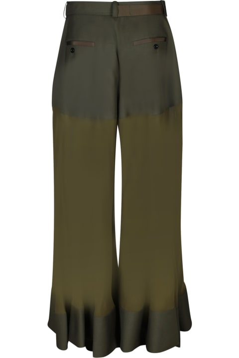 Sacai Pants & Shorts for Women Sacai Suited Mix Khaki Trousers