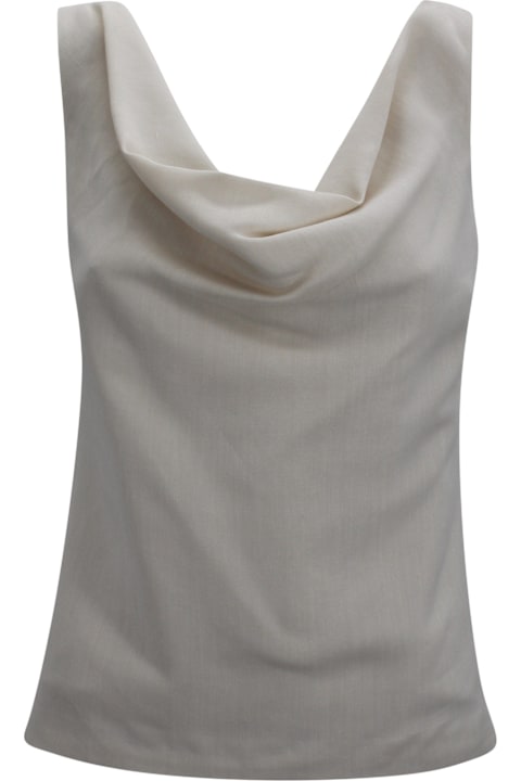 Brunello Cucinelli for Kids Brunello Cucinelli Draped Neck Tank Top