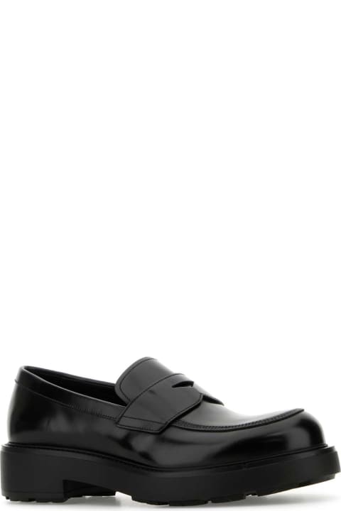 Prada Loafers & Boat Shoes for Men Prada Black Leather Loafers