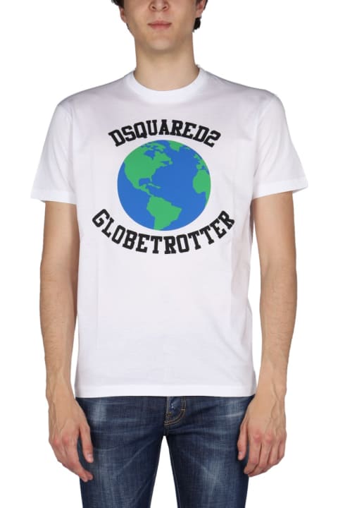 Dsquared2 Sale for Men Dsquared2 "globetrotter" T-shirt With Print