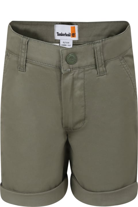 Timberland Bottoms for Boys Timberland Green Shorts For Boy With Logo