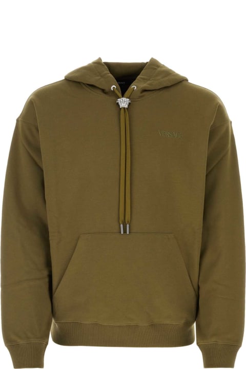 Versace Fleeces & Tracksuits for Men Versace Army Green Cotton Sweatshirt