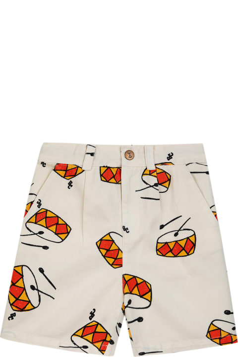 Bobo Choses Bottoms for Boys Bobo Choses Ivory Shorts With Drums For Boy