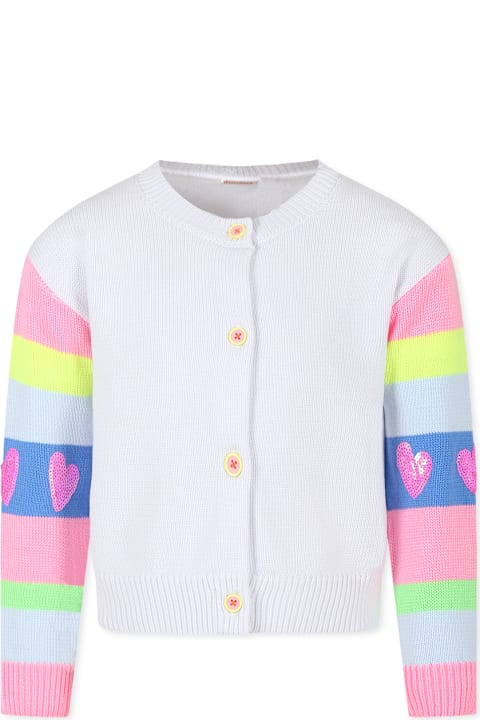 Homeware Billieblush White Cardigan For Girl With Hearts