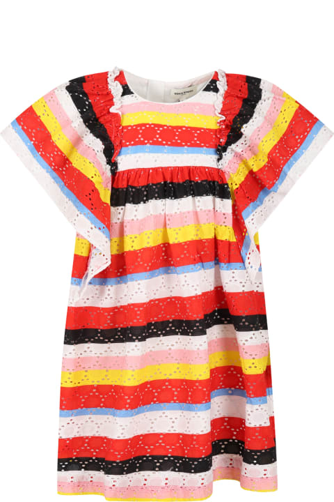 Multicolor Dress For Girl With Logo