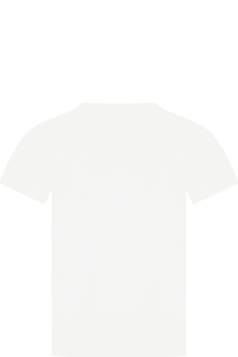 White T-shirt For Girl With Golden Logo