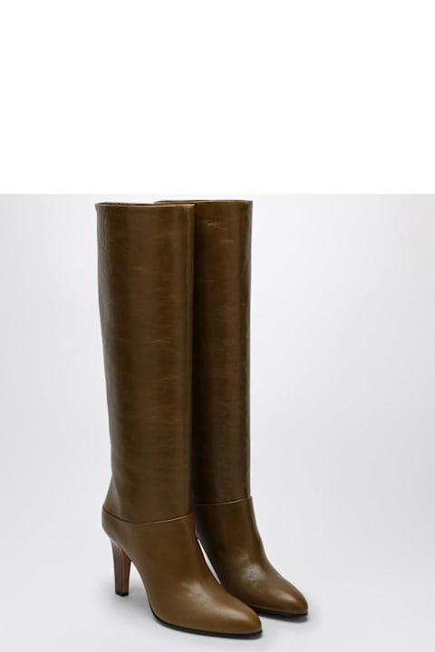 ロングブーツ Chloe Eve Khaki Green Leather Boot Chloé Eve Khaki Green Leather Boot | italist