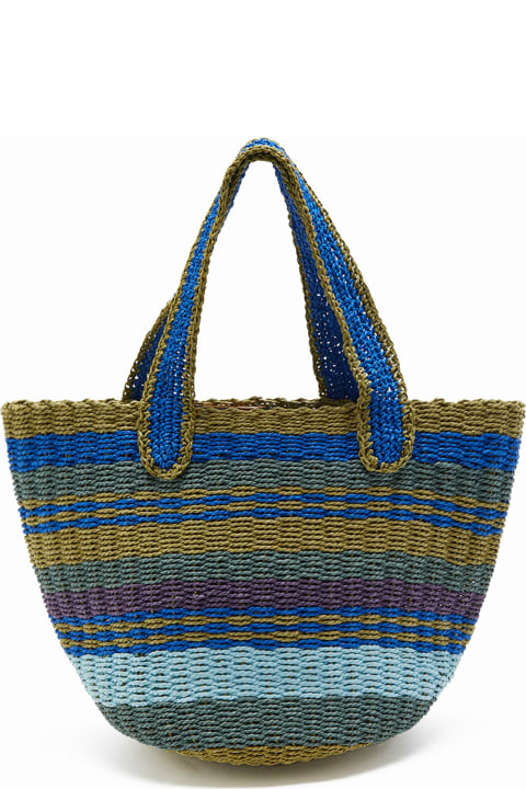 Malìparmi Women Malìparmi Shopping Bag In Hand-woven Multicolored Raffia
